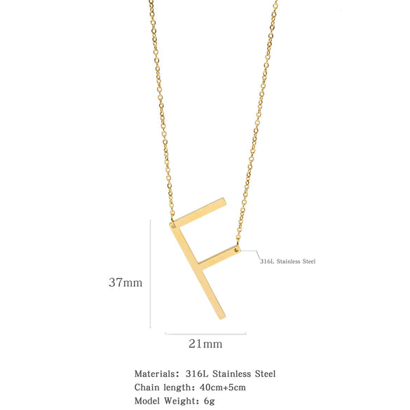 Polished Short Clavicle Necklace Titanium Steel Jewelry With English Letter Pattern And Electroplating Treatment
