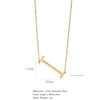 Polished Short Clavicle Necklace Titanium Steel Jewelry With English Letter Pattern And Electroplating Treatment