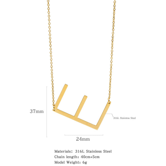 Polished Short Clavicle Necklace Titanium Steel Jewelry With English Letter Pattern And Electroplating Treatment