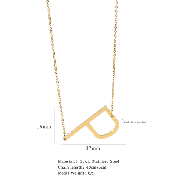 Polished Short Clavicle Necklace Titanium Steel Jewelry With English Letter Pattern And Electroplating Treatment