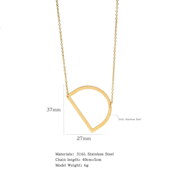 Polished Short Clavicle Necklace Titanium Steel Jewelry With English Letter Pattern And Electroplating Treatment