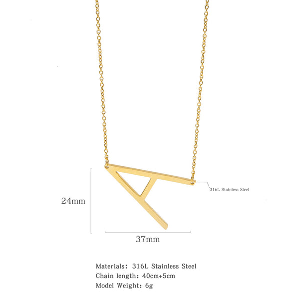 Polished Short Clavicle Necklace Titanium Steel Jewelry With English Letter Pattern And Electroplating Treatment