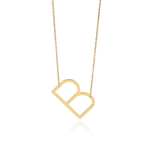 Polished Short Clavicle Necklace Titanium Steel Jewelry With English Letter Pattern And Electroplating Treatment