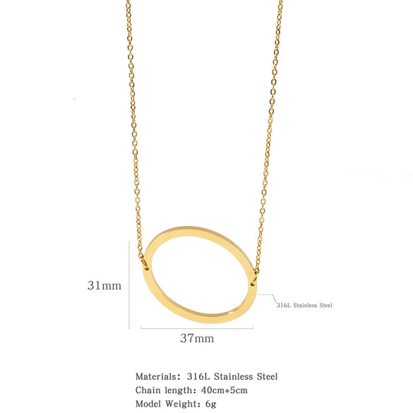 Polished Short Clavicle Necklace Titanium Steel Jewelry With English Letter Pattern And Electroplating Treatment