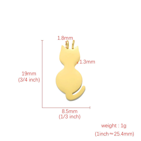 Polished Stainless Steel Animal Series Pet Cat Pendant Tag Accessories