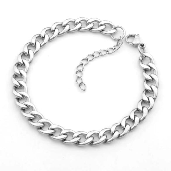 Polished Stainless Steel Bracelet With Floral And Diamond Pattern Details Unisex Fashion Jewelry For Men And Women