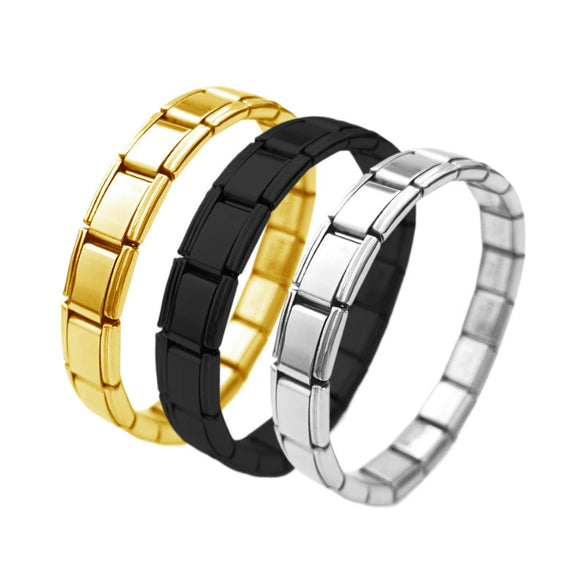 Polished Stainless Steel Geometric Elastic Bracelet Adjustable Unisex Jewelry For Men And Women