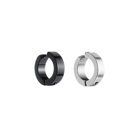 Polished Stainless Steel Nonpierced Clipon Earrings With Minimalist Geometric Design For Unisex Fashion