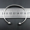 Polished Stainless Steel Open Bracelet Geometric Versatile Diy Threaded Cuff Bracelet For Men And Women