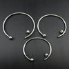 Polished Stainless Steel Open Bracelet Geometric Versatile Diy Threaded Cuff Bracelet For Men And Women