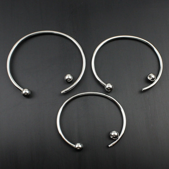 Polished Stainless Steel Open Bracelet Geometric Versatile Diy Threaded Cuff Bracelet For Men And Women
