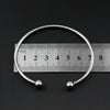 Polished Stainless Steel Open Bracelet Geometric Versatile Diy Threaded Cuff Bracelet For Men And Women