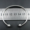 Polished Stainless Steel Open Bracelet Geometric Versatile Diy Threaded Cuff Bracelet For Men And Women