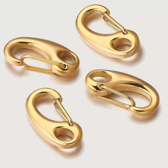 Polished Titanium Steel And Stainless Steel Male Buckle Jewelry For Necklace And Bracelet With Electroplating Treatment Simple Geometric Style