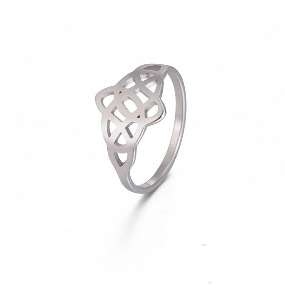 Polished Titanium Steel Bow Knot Ring With Leaf Shape Natural Style Jewelry For Women And Unisex Wear