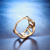 Polished Titanium Steel Hollow Heart Shaped Ring With Geometric Design For Women And Men Retro Elegant Everyday Jewelry