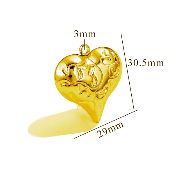 Polished Titanium Steel Three Dimensional Love Hollow Waterproof Pendant Electroplated Stainless Steel