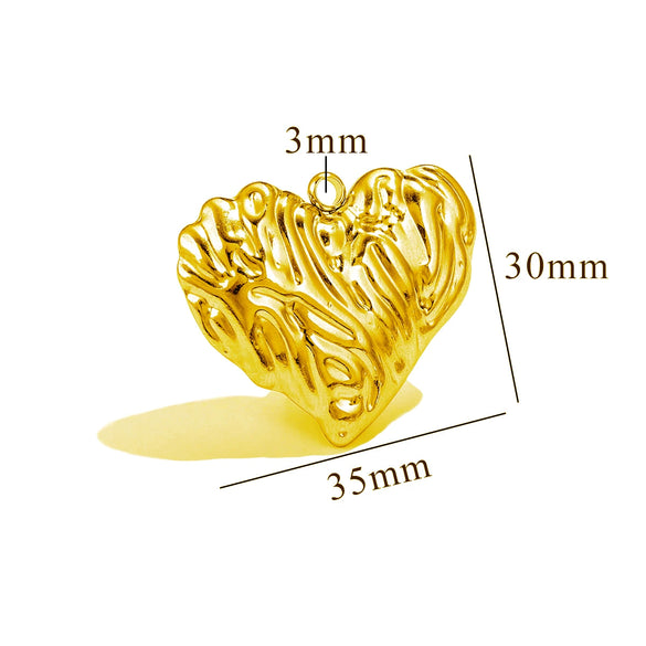 Polished Titanium Steel Three Dimensional Love Hollow Waterproof Pendant Electroplated Stainless Steel