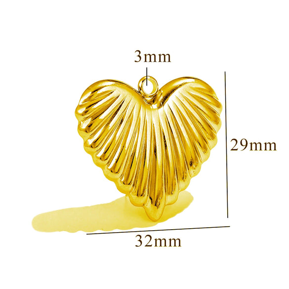 Polished Titanium Steel Three Dimensional Love Hollow Waterproof Pendant Electroplated Stainless Steel