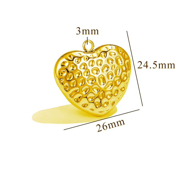 Polished Titanium Steel Three Dimensional Love Hollow Waterproof Pendant Electroplated Stainless Steel