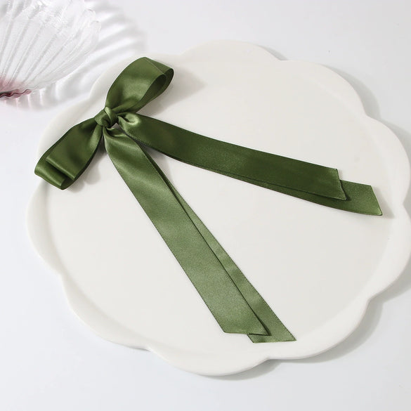 Polyester Cloth Doublelayer Bow Ribbon Duckbill Clip Handmade Women's Sweet Hair Accessory
