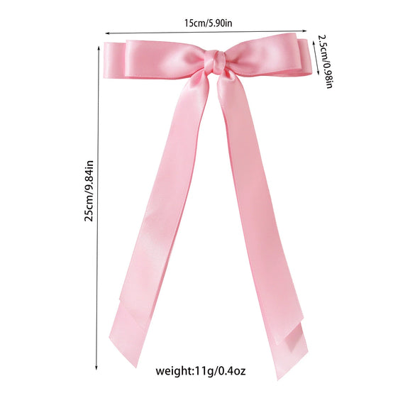 Polyester Cloth Doublelayer Bow Ribbon Duckbill Clip Handmade Women's Sweet Hair Accessory