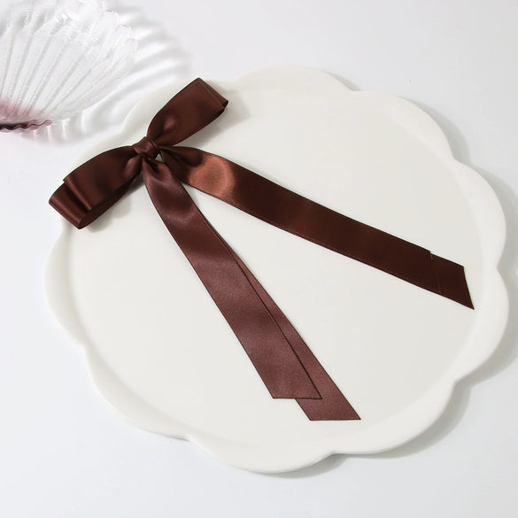 Polyester Cloth Doublelayer Bow Ribbon Duckbill Clip Handmade Women's Sweet Hair Accessory