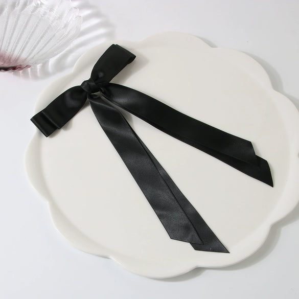 Polyester Cloth Doublelayer Bow Ribbon Duckbill Clip Handmade Women's Sweet Hair Accessory