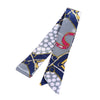 Polyester Hair Band Blue And White Colorblock Printing Retro Style For Women