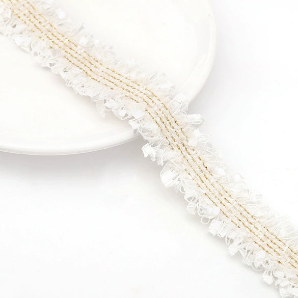 Polyester Lace Jewelry And Garment Accessories Handmade With Glass And Glaze Materials Braided Line Rope