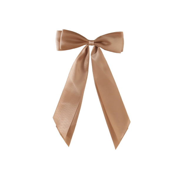 Polyester Ribbon Bow Hairpin Handmade Duckbill Clip Headwear For Women