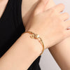 Pony Bracelet Copper Coin Goldplated 316L Stainless Steel Electroplated For Women