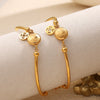 Pony Bracelet Copper Coin Goldplated 316L Stainless Steel Electroplated For Women