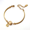 Pony Bracelet Copper Coin Goldplated 316L Stainless Steel Electroplated For Women