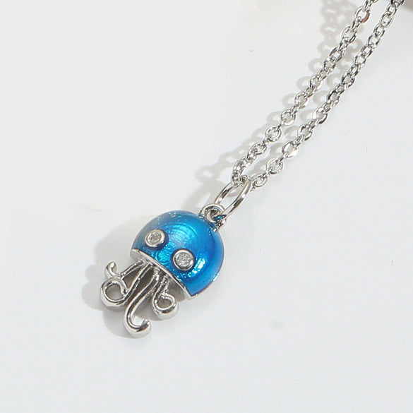 Pony Shape Pendant Necklace For Women Copper Mixed Gemstone Setting Geometric Design Electroplating