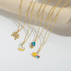 Pony Shape Pendant Necklace For Women Copper Mixed Gemstone Setting Geometric Design Electroplating