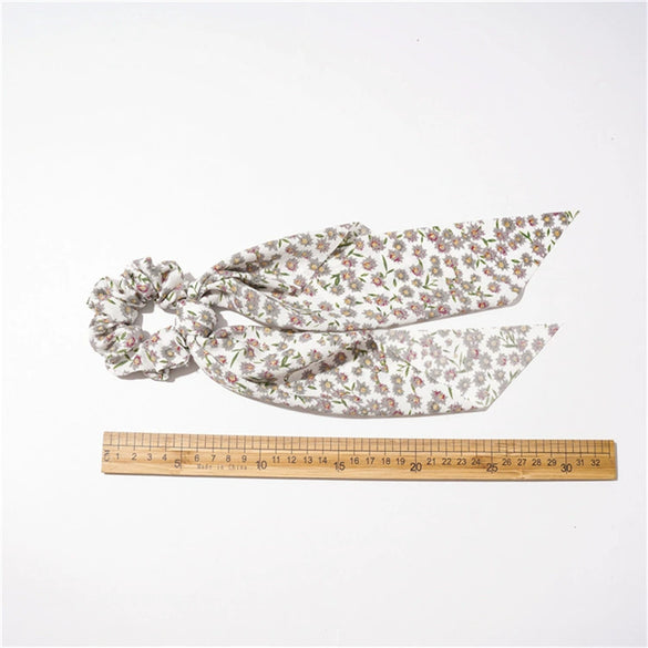 Ponytail Ribbon Scrunchie Hair Accessory Cloth High Elasticity Seiko For Women Floral