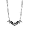 Pop Punk Black Bat Alloy Necklace With Electroplating For Women Exaggerated Hiphop Clavicle Chain Simple And Personalized Jewelry