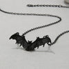 Pop Punk Black Bat Alloy Necklace With Electroplating For Women Exaggerated Hiphop Clavicle Chain Simple And Personalized Jewelry