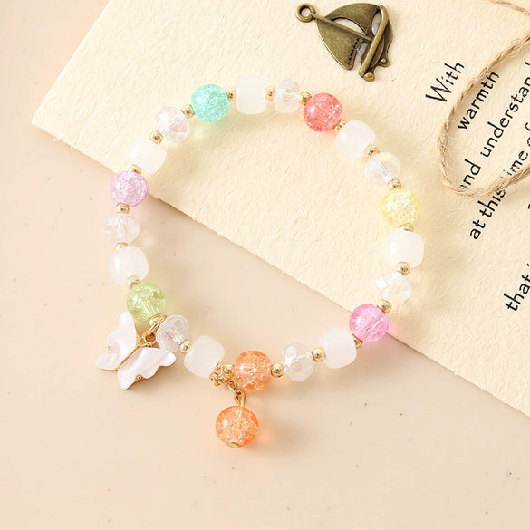 Popcorn Crack Beads Glass Glaze Handmade Geometry Insects Style Crystal Bracelet For Couple And Women