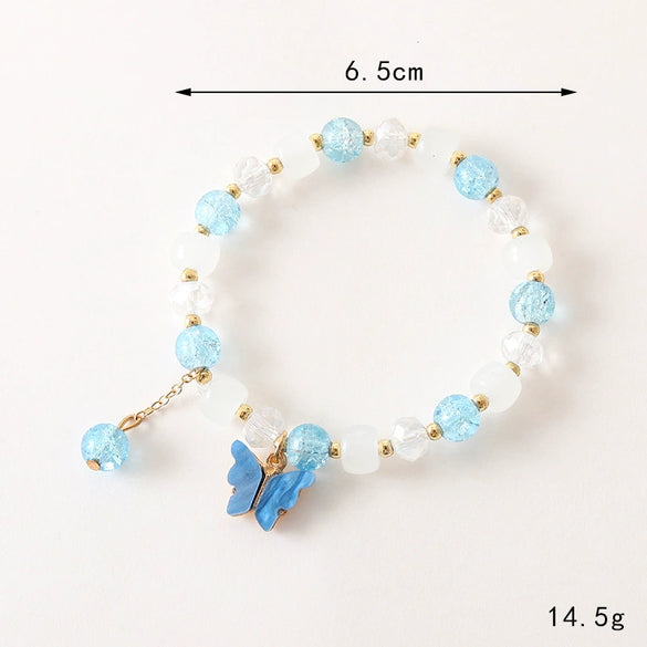 Popcorn Crack Beads Glass Glaze Handmade Geometry Insects Style Crystal Bracelet For Couple And Women