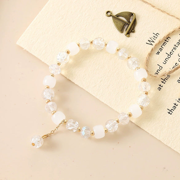 Popcorn Crack Beads Glass Glaze Handmade Geometry Insects Style Crystal Bracelet For Couple And Women