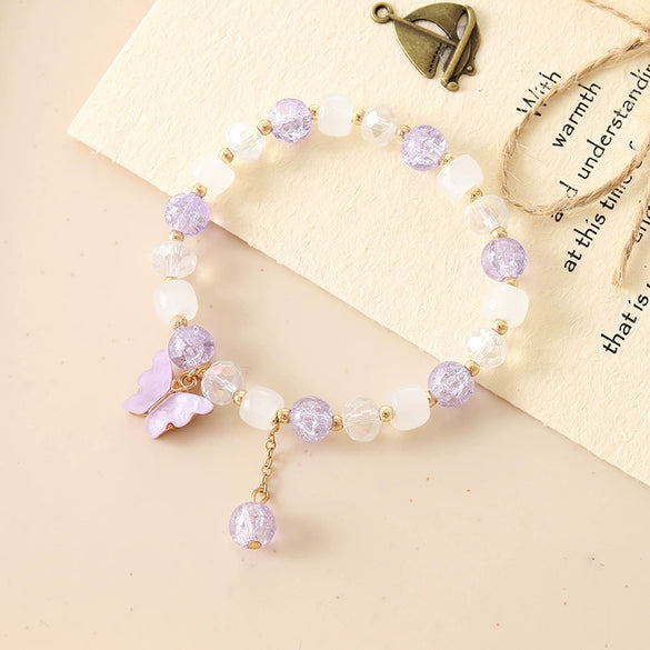 Popcorn Crack Beads Glass Glaze Handmade Geometry Insects Style Crystal Bracelet For Couple And Women