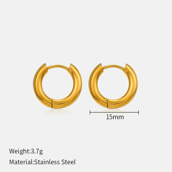 Popular Allmatch Geometric Electroplated Stainless Steel Earrings For Women