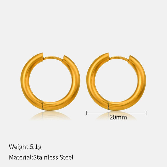 Popular Allmatch Geometric Electroplated Stainless Steel Earrings For Women