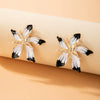 Popular Alloy Flower Earrings With Dripping Oil Processing Technology