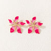 Popular Alloy Flower Earrings With Dripping Oil Processing Technology