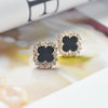 Popular Classic Clover Earrings High-End Rhinestone Simple Korean Fashion Earrings Online Celebrity Temperament Female Jewelry
