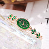Popular Clover Women's Fashion Quartz Watch With Alloy Case Imitation Leather Strap And Organic Glass Mirror In Barrel Shape