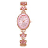 Popular Clover Women's Fashion Quartz Watch With Alloy Case Imitation Leather Strap And Organic Glass Mirror In Barrel Shape